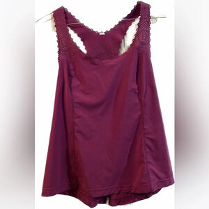 Lululemon Run A Marathon Singlet in Magenta Lulu Symbol Cutout Size 2 Flowy NEW